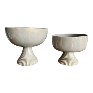 Miriam Gri Büyük Seramik Ayaklı  Servis