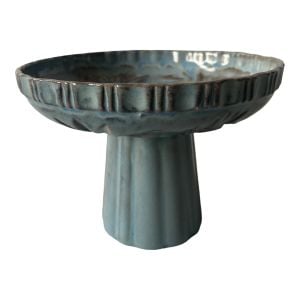 Türkan Antik Mavi Seramik Ayaklı  Servis