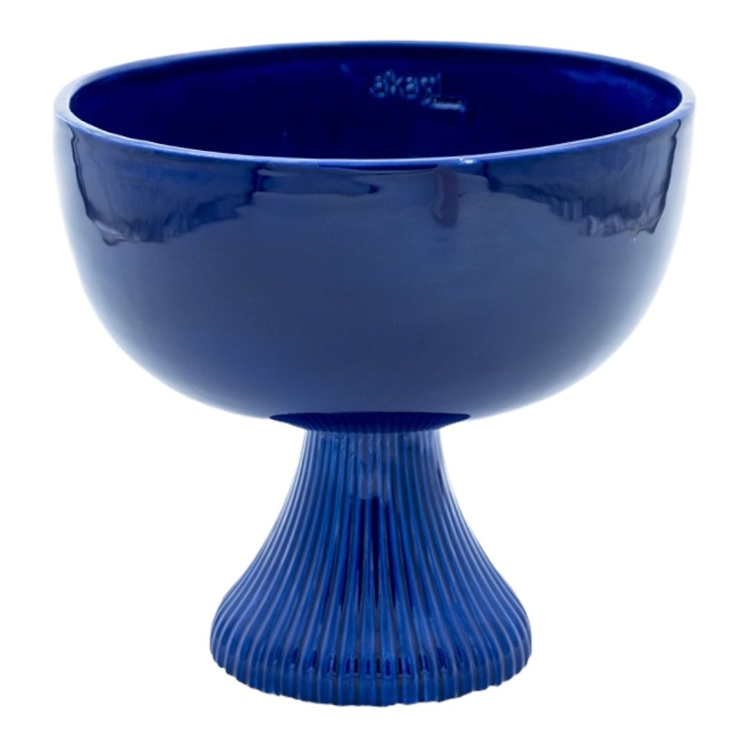 Miriam Mavi Büyük Seramik Ayaklı  Servis