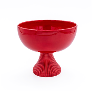 Miriam Kırmızı Büyük Seramik Ayaklı  Servis