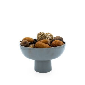 Anatoli Gri Büyük Boy Seramik Ayaklı  Servis