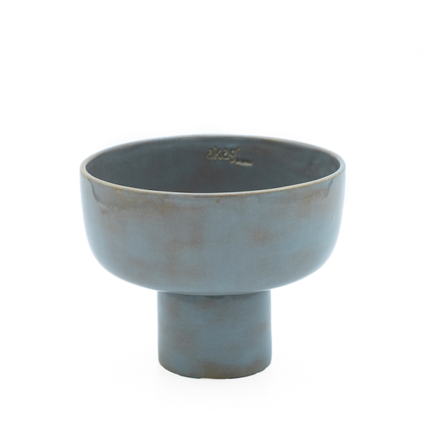 Anatoli Gri Küçük Boy Seramik Ayaklı  Servis