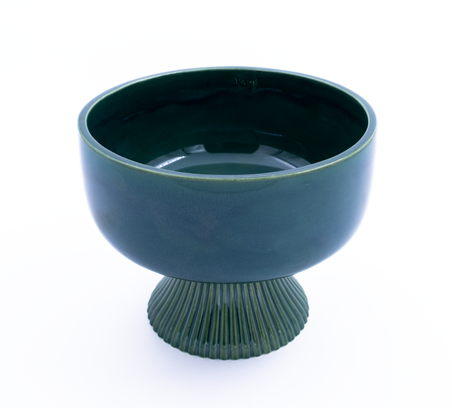 Miriam Yeşil Orta Boy Seramik Ayaklı  Servis