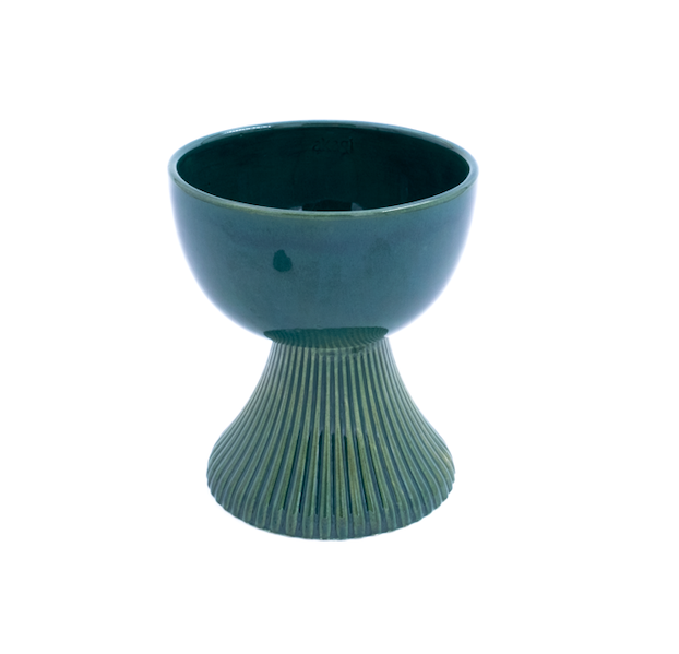 Miriam Yeşil Küçük Seramik Ayaklı  Servis