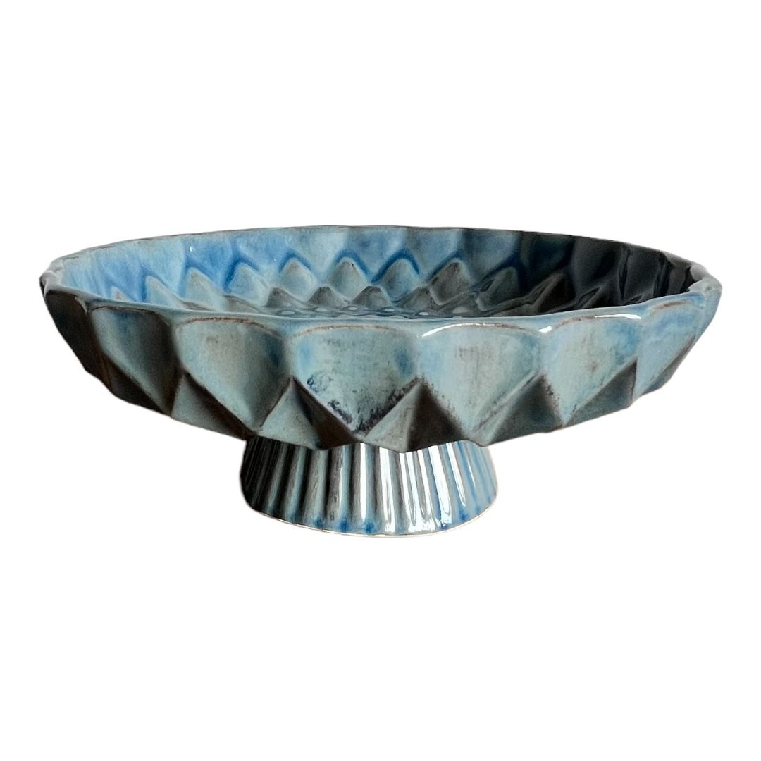 Yang Antik Mavi Seramik Ayaklı  Servis