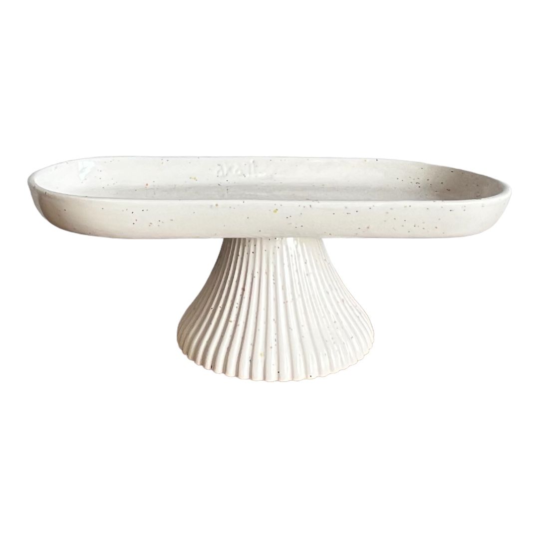 Camilla Beyaz Büyük Seramik Ayaklı  Servis